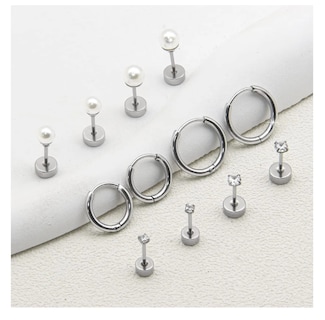 Foto 5 | Foto 5 | Set De Aretes Circonita Cúbica Pequeños Con Perla Mujer