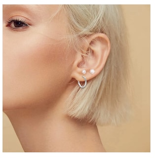 Foto 6 | Foto 6 | Set De Aretes Circonita Cúbica Pequeños Con Perla Mujer