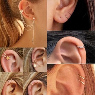 Foto 2 | Foto 2 | Aretes Largos 7 Clips De Oreja Lab.g Dorado