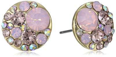 Foto 1 | Foto 1 | Pendientes De Tuerca Betsey Johnson Con Cuentas Facetadas Redondas En Oro Rosa - Venta Internacional.
