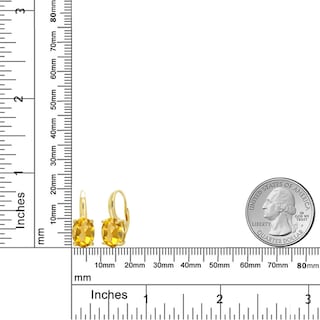 Foto 4 | Foto 4 | Pendientes Gem Stone King Plata Citrina Bañada En Oro Amarillo De 18 Quilates - Venta Internacional.