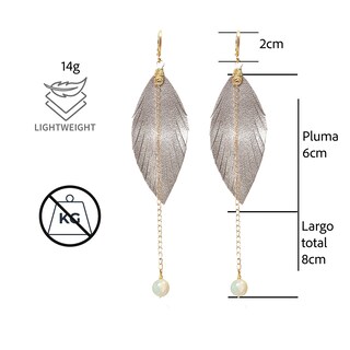 Foto 2 | Foto 2 | Aretes Largos Mujer Accesorios Vangania Con Perla Y Cadena