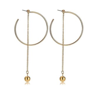 Foto 1 | Foto 1 | Pendientes Huoguo Gold De Acero Inoxidable Minimalistas Para Mujer - Venta Internacional.