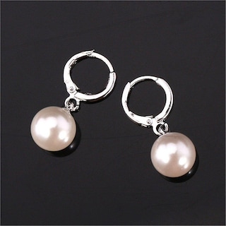 Foto 4 | Foto 4 | Pendientes Huoguo De Plata Con Perla Falsa Blanca Para Mujer - Venta Internacional.