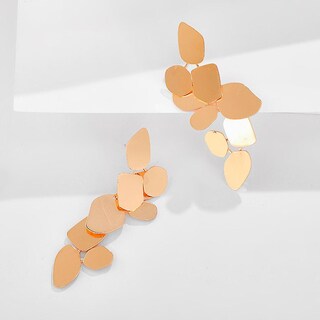 Foto 5 | Foto 5 | Pendientes Huoguo Exageration Con Hojas Irregulares Y Colgantes Largos - Venta Internacional.