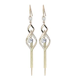 Foto 1 | Foto 1 | Pendientes Huoguo Con Aguja Dorada  Cadena De Cristal Para Viento Frío  Para Mujer - Venta Internacional.