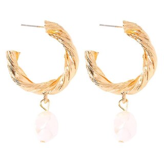 Foto 1 | Foto 1 | Pendientes Huoguo  Hilo Semicírculo  En Forma De C  Perla Dorada - Venta Internacional.