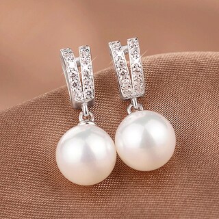 Foto 2 | Foto 2 | Pendientes Huoguo Fashion Con Perlas De Imitación Y Circonitas Para Mujer - Venta Internacional.