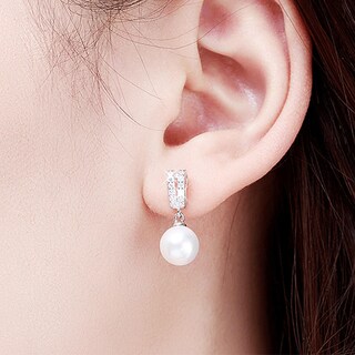 Foto 4 | Foto 4 | Pendientes Huoguo Fashion Con Perlas De Imitación Y Circonitas Para Mujer - Venta Internacional.