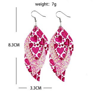 Foto 5 | Foto 5 | Pendientes Huoguo De Piel Sintética Con Estampado En Forma De S Para El Día De San Valentín - Venta Internacional.