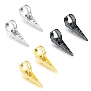 Foto 1 | Foto 1 | Juego De Pendientes Triangulares De Acero Inoxidable Con Forma De Argolla  3 Pares - Venta Internacional.