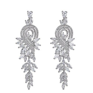 Foto 1 | Foto 1 | Pendientes Huoguo Elegantes Y Largos Con Circonitas Cúbicas Para Mujer - Venta Internacional.