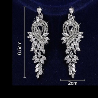 Foto 3 | Foto 3 | Pendientes Huoguo Elegantes Y Largos Con Circonitas Cúbicas Para Mujer - Venta Internacional.