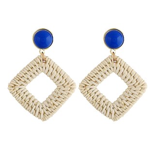 Foto 1 | Foto 1 | Pendientes Huoguo De Mimbre De Ratán Hechos A Mano Para Mujer - Venta Internacional.