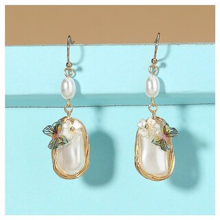 Foto 3 | Foto 3 | Pendientes Huoguo Temperament Con Perlas Barrocas Vintage A Juego - Venta Internacional.