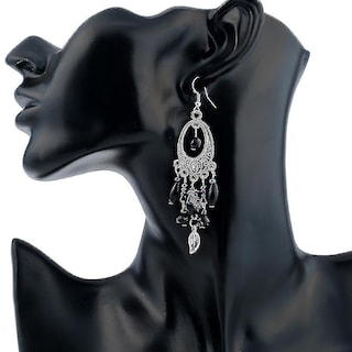 Foto 2 | Foto 2 | Pendientes Huoguo Con Cuentas Ovaladas Con Flecos Y Hojas Para Mujer - Venta Internacional.