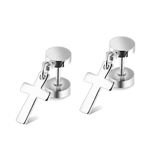 Foto 2 | Foto 2 | Juego De Pendientes De Acero Inoxidable Con Forma De Cruz Con Forma De Cruz Con Cierre De Rosca 11 - Venta Internacional.