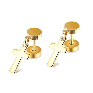 Foto 4 | Foto 4 | Juego De Pendientes De Acero Inoxidable Con Forma De Cruz Con Forma De Cruz Con Cierre De Rosca 11 - Venta Internacional.
