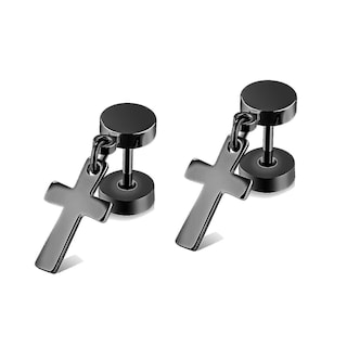 Foto 5 | Foto 5 | Juego De Pendientes De Acero Inoxidable Con Forma De Cruz Con Forma De Cruz Con Cierre De Rosca 11 - Venta Internacional.