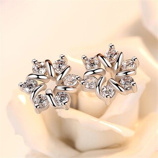 Foto 2 | Foto 2 | Pendientes Huoguo Fashion Con Forma De Flor De Circonio Para Mujer - Venta Internacional.
