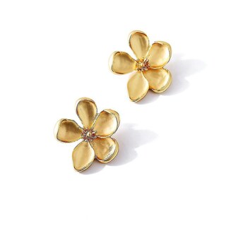 Foto 2 | Foto 2 | Pendientes Huoguo Flowerv De Aleación De Metal Dorado Para Regalo De Cumpleaños - Venta Internacional.