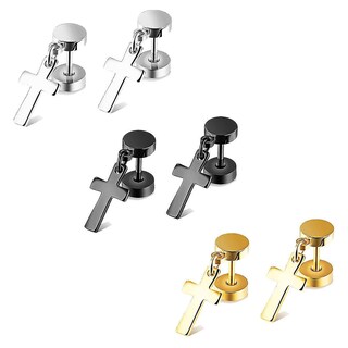 Foto 1 | Foto 1 | Pendientes Huoguo De Acero Inoxidable Con Forma De Cruz Con Forma De Cruz Y Cierre De Rosca 11 Mm - Venta Internacional.