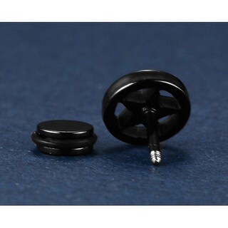 Foto 4 | Foto 4 | Pendientes Huoguo Black Punk De Acero Inoxidable Con Pentagrama Redondo - Venta Internacional.