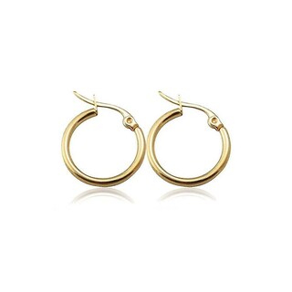 Foto 1 | Foto 1 | Pendientes Huoguo Classic Con Forma De Aro Redondo 25 Mm De Diámetro Acero Inoxidable - Venta Internacional.