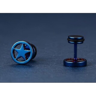 Foto 4 | Foto 4 | Pendientes Huoguo Blue Punk De Acero Inoxidable Con Pentagrama Redondo - Venta Internacional.