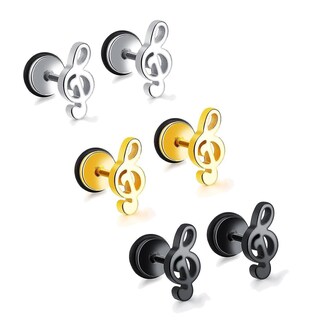 Foto 1 | Foto 1 | Pendientes Huoguo Sencillos Y Bonitos De Acero Inoxidable 3 Pares - Venta Internacional.