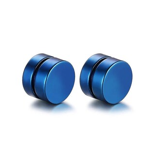 Foto 1 | Foto 1 | Pendientes Huoguo Con Cierre Magnético De Acero Inoxidable  8 Mm  Color Azul - Venta Internacional.
