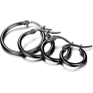 Foto 3 | Foto 3 | Juego De Pendientes Huoguo Con Forma De Aro Redondeado De Acero Inoxidable  8 Pares - Venta Internacional.