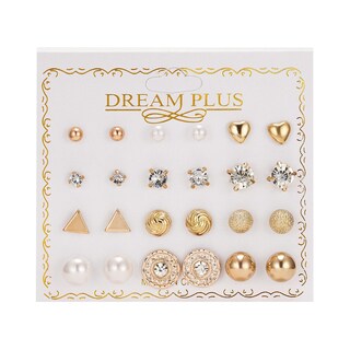 Foto 1 | Foto 1 | Pendientes Huoguo Con Tarjetas De Circonitas  12 Pares  Para Mujer - Venta Internacional.