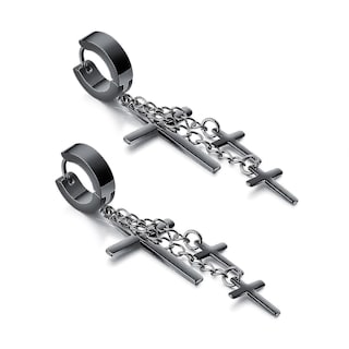Foto 2 | Foto 2 | Juego De Pendientes De Acero Inoxidable Con Forma De Cruz Colgante  3 Pares - Venta Internacional.