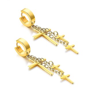 Foto 3 | Foto 3 | Juego De Pendientes De Acero Inoxidable Con Forma De Cruz Colgante  3 Pares - Venta Internacional.