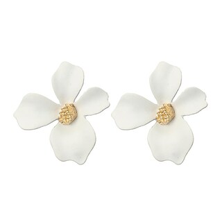 Foto 1 | Foto 1 | Pendientes Huoguo De Aleación De Pétalos Y Flores Para Mujer (2 Unidades) - Venta Internacional.