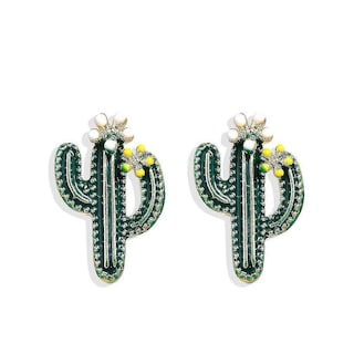 Foto 1 | Foto 1 | Pendientes Huoguo Con Forma De Cactus Verde De Aleación Vegetal Para Uso Diario - Venta Internacional.