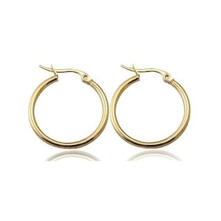 Foto 1 | Foto 1 | Pendientes Huoguo Classic Con Forma De Aro Redondo  20 Mm  Acero Inoxidable Quirúrgico - Venta Internacional.
