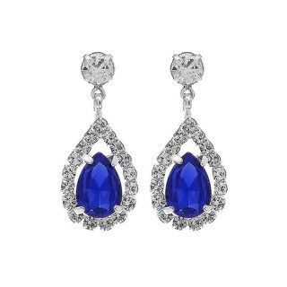 Foto 1 | Foto 1 | Pendientes Huoguo De Plata 925 En Forma De Lágrima Con Zafiro Azul Real - Venta Internacional.