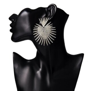 Foto 5 | Foto 5 | Pendientes Huoguo En Forma De Abanico Con Borla Geométrica Dorados - Venta Internacional.