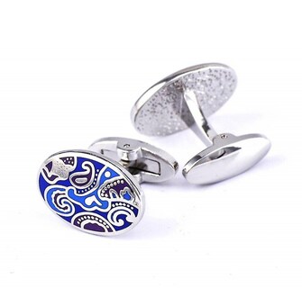 Foto 1 | Foto 1 | Gemelos Huoguo Exquisitos Ovalados Esmaltados Retro Chapados En Flores - Venta Internacional.