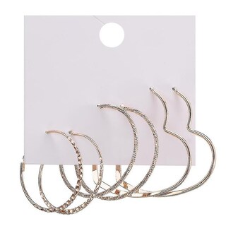 Foto 1 | Foto 1 | Set De Pendientes De Aleación Con Forma De Corazón Circular Para Festivales (3 Pares) - Venta Internacional.