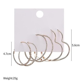 Foto 2 | Foto 2 | Set De Pendientes De Aleación Con Forma De Corazón Circular Para Festivales (3 Pares) - Venta Internacional.