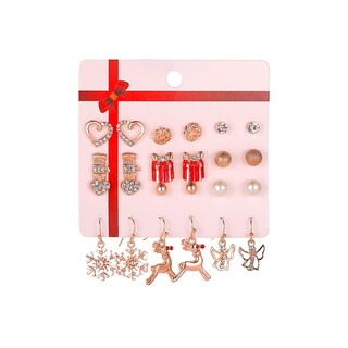 Foto 1 | Foto 1 | Set Navideño De 12 Pares De Pendientes Huoguo Para Mujer - Venta Internacional.