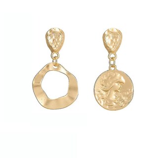Foto 1 | Foto 1 | Pendientes Huoguo Retrato Redondo Estilo Francés Asimétrico - Venta Internacional.