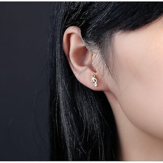 Foto 3 | Foto 3 | Pendientes Huoguo Con Cierre De Notas Musicales De Acero Inoxidable Dorado - Venta Internacional.