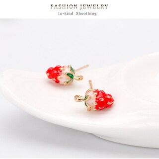 Foto 4 | Foto 4 | Pendientes Huoguo Cartoon Fresa Fashion Para Mujer - Venta Internacional.