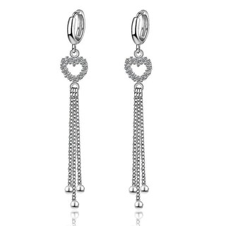 Foto 1 | Foto 1 | Pendientes Largos Huoguo Con Borla En Forma De Corazón De Cobre Para Mujer (2 Unidades) - Venta Internacional.