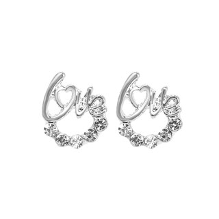 Foto 2 | Foto 2 | Pendientes De Tuerca Huoguo Love Fashion Metal Y Diamante Plata S925 - Venta Internacional.