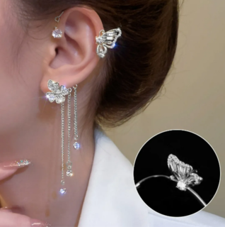 Foto 3 | Foto 3 | Aretes Xtellar De Mariposas Trepadoras En Clip Con Brillantes De Circonita - 2 Piezas Con Caja